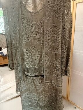 Damianou Metallic Fringe Skirt Set